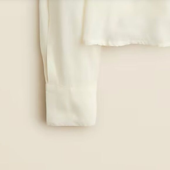 J. Crew cf440 Ivory Bungalow popover shirt in crepe de chine NWT size s - Picture 8 of 12